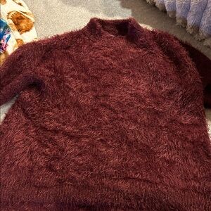 a new day Women's Plush Maroon Sweater